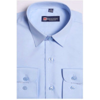 Сорочка детская длинный рукав размерный ряд 29/116-122-36/158-164  цвет голубой Brostem арт.MO4706Fd для полных детей