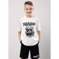 Футболка для мальчика арт.CLE 855785кд_п размер 34/134-42/158 цвет молочный