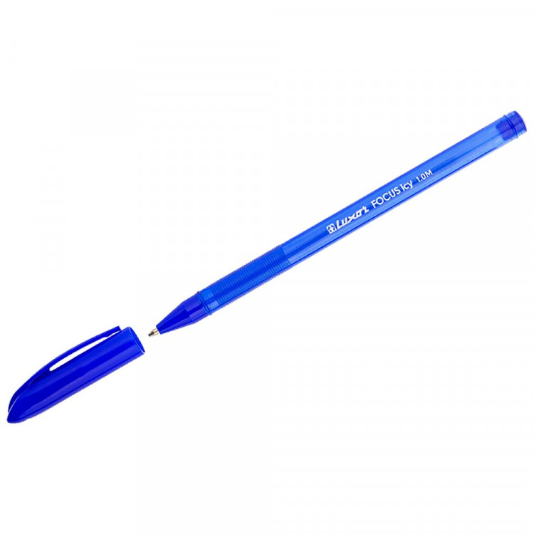 Ручка шариковая непрозрачный корпус Luxor Focus Icy син/масл/игла 1,0мм трехгранный арт.1762 (Ст.50