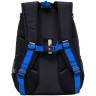 Рюкзак для мальчика школьный (Grizzly) арт.RB-458-1/1 черный-синий + мешок 28х39х17 см