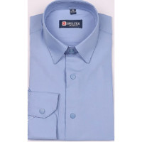 Сорочка подростковая приталеная длинный рукав размерный ряд 36/158-164(XXS)-41/176-182(XL) цвет синий Brostem арт.3LBX1-3X** на кнопках