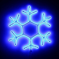 Гирлянда электрическая планшет уличная "Снежинка" 40см синий арт.196-190