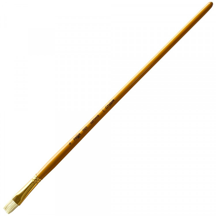 Кисть щетина (ГАММА) художественная №6 плоская, ручка длинная арт.1101006 (ст.6)