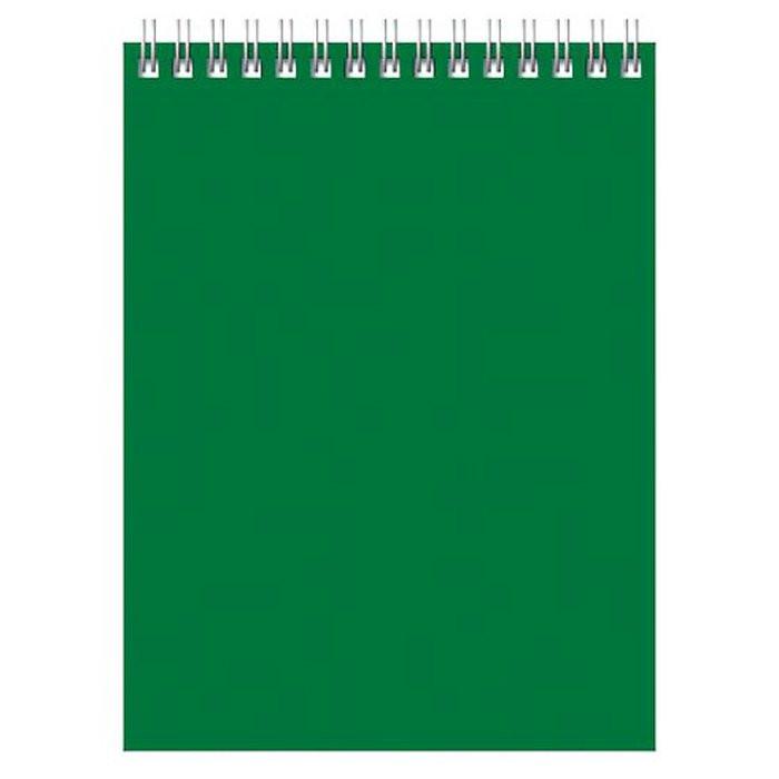 Блокнот А5 мягкая обложка на гребне 60 листов (BG) для конференций зеленый арт Б5гр60 8591