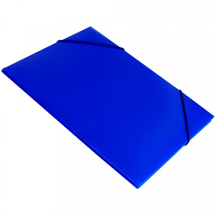 Папка на резинке А4 30мм пластик 0,50мм  синий Бюрократ арт.PR05BLU