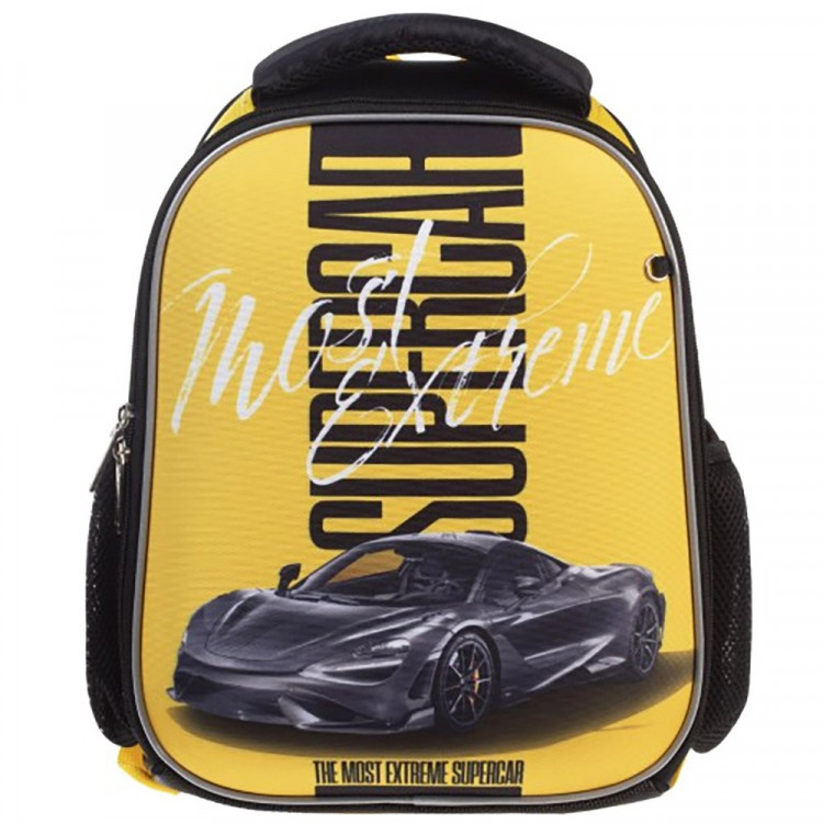 Ранец для мальчиков школьный (Hatber) ERGONOMIC Mini Black car 35х27х15 см арт.NRk_86049