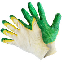Перчатки хлопчатобумажные с 2-ой латексной заливкой