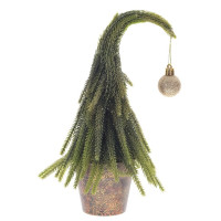 Елка настольная 25см (Хвоя литая, с шариком в кашпо) арт.805448