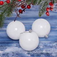 Набор шаров 08см 03шт/наб. "Глянец" цв.белый арт.201-1423