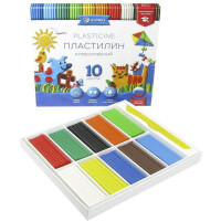 Пластилин 10 цветов 200 грамм (GLOBUS) классический арт ПЛ10-06К