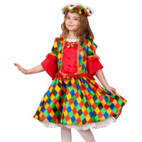 Костюм Д КОЛОМБИНА (платье,шапочка) р.28/110-38/146 арт.21-12