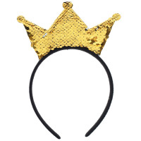Ободок "Корона" с пайетками цв.золото арт.3537768