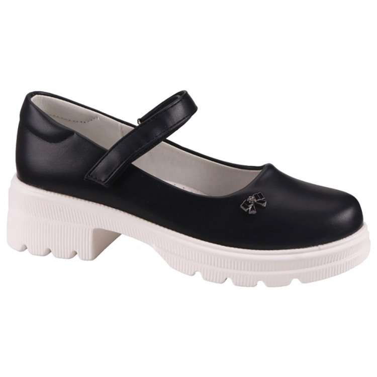 Туфли для девочки (TOM.MIKI) черные верх-искусственная кожа подкладка-натуральная кожа размерный ряд 33-38 артT-10695-D
