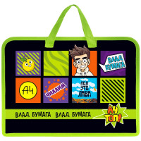 Сумка пластик А4 (Hatber) на молнии ручка-тесьма Влад А4 арт.AMn_08085