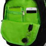Рюкзак для мальчиков (Grizzly) арт RU-432-3/2 черный-салатовый 31х42х22 см