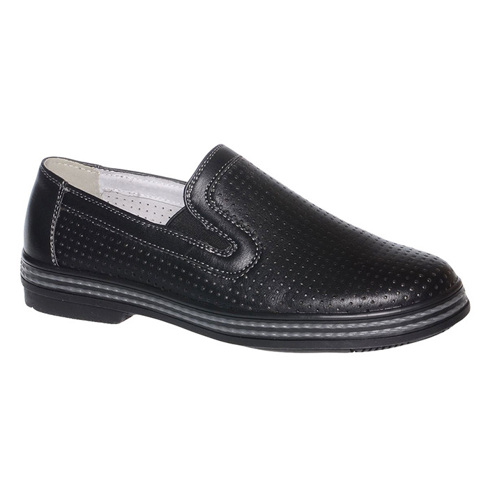 Туфли для мальчика (Зебра) черные верх-искусственная кожа подкладка-натуральная кожа размерный ряд 31-36 арт.11061-1