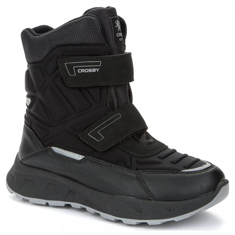 Ботинки для мальчика (CROSBY) черные верх-искусственная кожа подкладка -натуральная шерсть артикул 238168/06-04