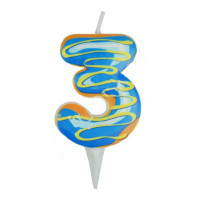 Свеча ЦИФРА Пончик "3" 06см арт.6058029