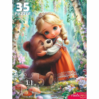 Пазлы МАКСИ 35 элементов Принцесса с медвежонком (РК) арт.Ф35-3426