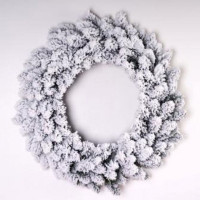 Венок декоративный 70см хвоя ПВХ, заснеженный "Северный" арт.ВСЗП 70