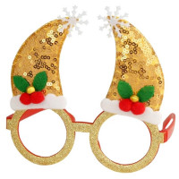 Очки карнавальные "Колпаки в золоте" 15*14см арт.82135