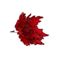 Украшение декор. на клипсе "Цветок. Пуансеттия" 25*23см цв.красный арт.80494