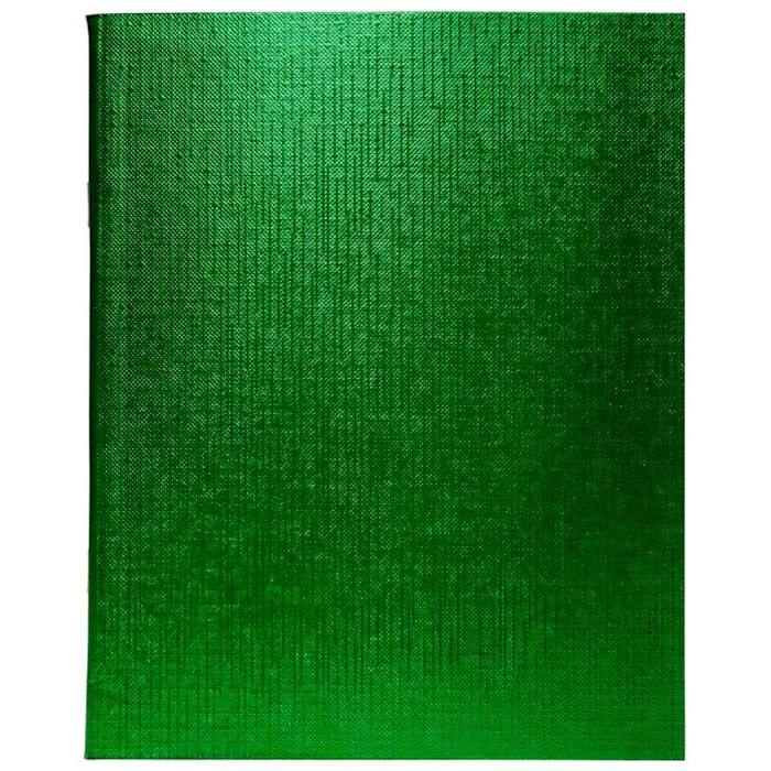 Тетрадь А5 клетка 96 листов бумвинил скоба (Hatber) METALLIC Зеленая арт 96Т5бвВ1
