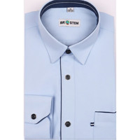 Сорочка подростковая приталенная длинный рукав размерный ряд 36/158-164(XXS)-41/176-182(XL) цвет светло-синий Brostem арт.DS2A62-61AX** на кнопках