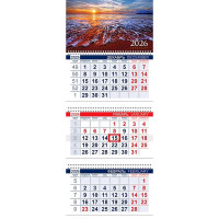 Календарь настенный 3-бл 2026 297*750мм "Медовый закат" на 3 гребнях Хатбер арт.3Кв3гр3_14513