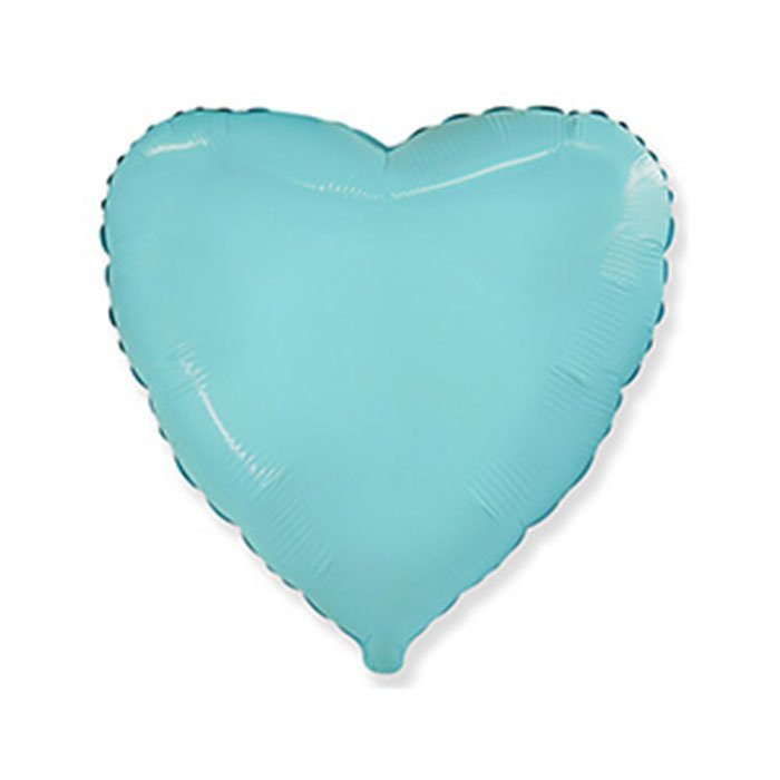 Шар фольгированный 81см Фигура "Сердце" голубой арт.1204-0706