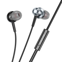 Наушники вакуумные проводные BOROFONE BM87 Element metal, серый