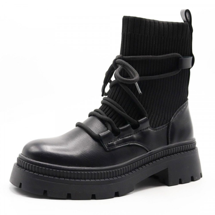 Ботинки для девочки (Stylele) черные верх-искусственная кожа подкладка-байка размерный ряд 36-40 арт.lzl-D8682