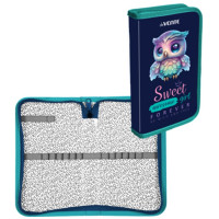 Пенал 1 отделение (deVente) 205х120мм Happy Owl тиснение фольгой арт.7011405