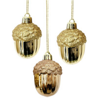 Фигурка на ёлку пластик "Желуди" 03,9см цв.золото арт.95367