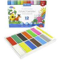 Пластилин 12 цветов 240 грамм (GLOBUS) классический арт ПЛ12-06К