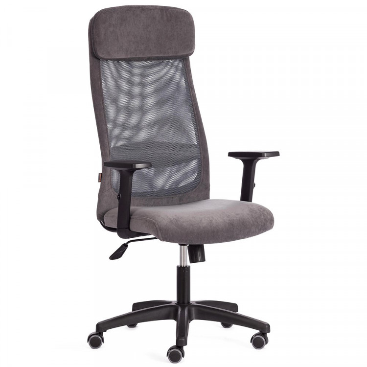Кресло  офисное PROFIT PLT флок/ткань, серый (7)