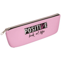 Пенал-косметичка 1 отделение силикон (deVente) Positive 185x70x40мм пастельный розовый см арт.7026467