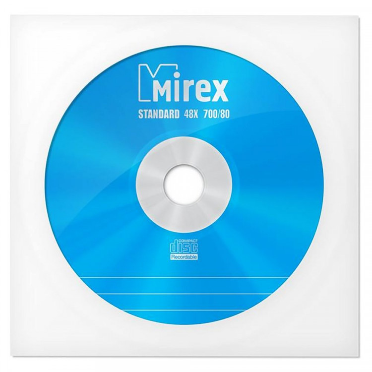 Диск CD-R Mirex +конверт CD бумажный c окном с вырубным язычком