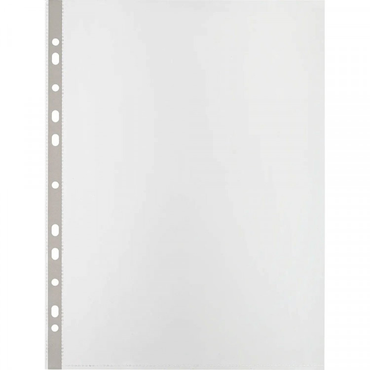 Папка-файл с  боковой перфорацией А4 60мкм гладкие КОМПЛЕКТ 100шт./уп. Attache арт.1160668 (Ст.1/16/800)