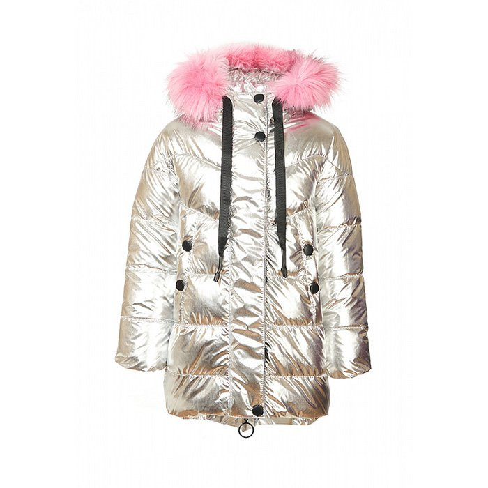 Куртка зимняя удлиненная для девочки (Oldos) арт.Металлик цвет металлик