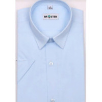 Сорочка детская короткий рукав размерный ряд 29/116-122-36/158-164  цвет голубой Brostem арт.MO4706Fds для полных детей