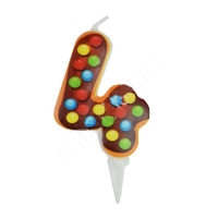 Свеча ЦИФРА Пончик "4" 06см арт.6058036