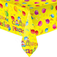 Скатерть "С Днем рождения. Желтый" 140*180см арт.6022709