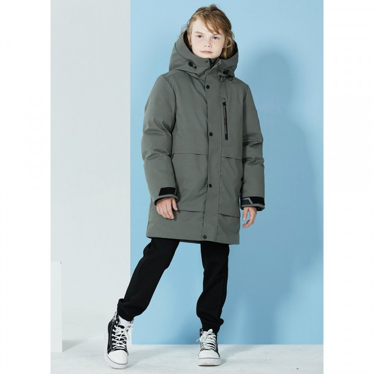Пальто зимний для мальчика (Deloras) арт.55367 размерный ряд 34/134-44/164 цвет темно-серый