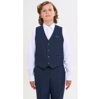 Жилет для мальчика (Praleska) артикул 600128 Сударь размер 30/128-42/164 цвет синий