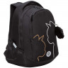 Рюкзак для девочек школьный (Grizzly) арт RD-440-3/1 черный-золото 29х40х20 см