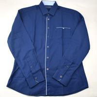 Сорочка подростковая приталенная длинный рукав размерный ряд 36/158-164(XXS)-41/176-182(XL) цвет темно-синий Brostem арт.DS2A62-65AX** на кнопках