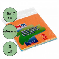 Салфетка губчатая 3 штуки в упаковке 15*17см Tetex