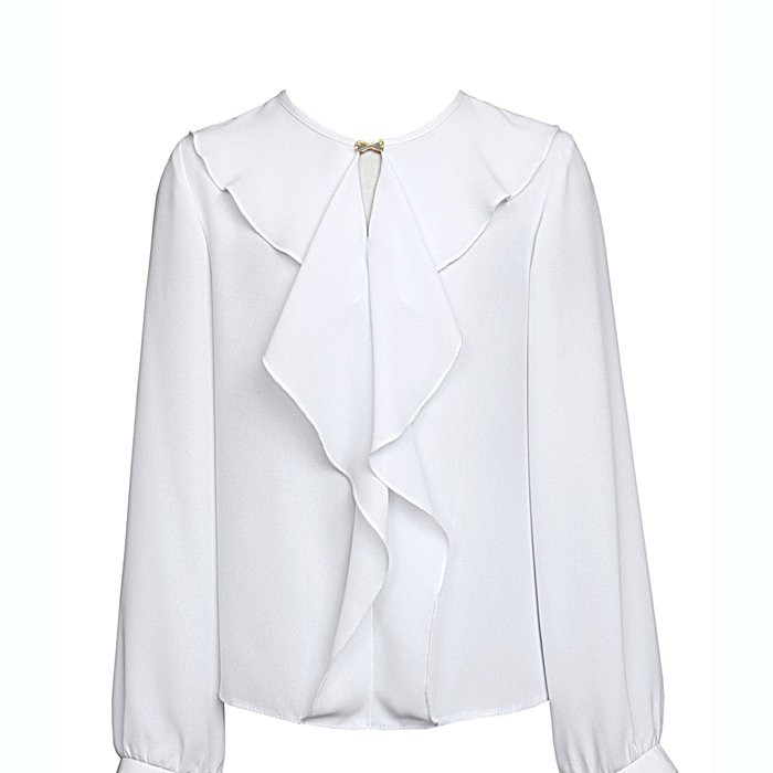 Блузка для девочки (Слай) длинный рукав цвет белый арт.164/S/18 размер 46/170