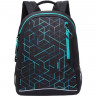 Рюкзак для мальчиков (Grizzly) арт.RU-805-1 черный-бирюзовый 27х43х15 см